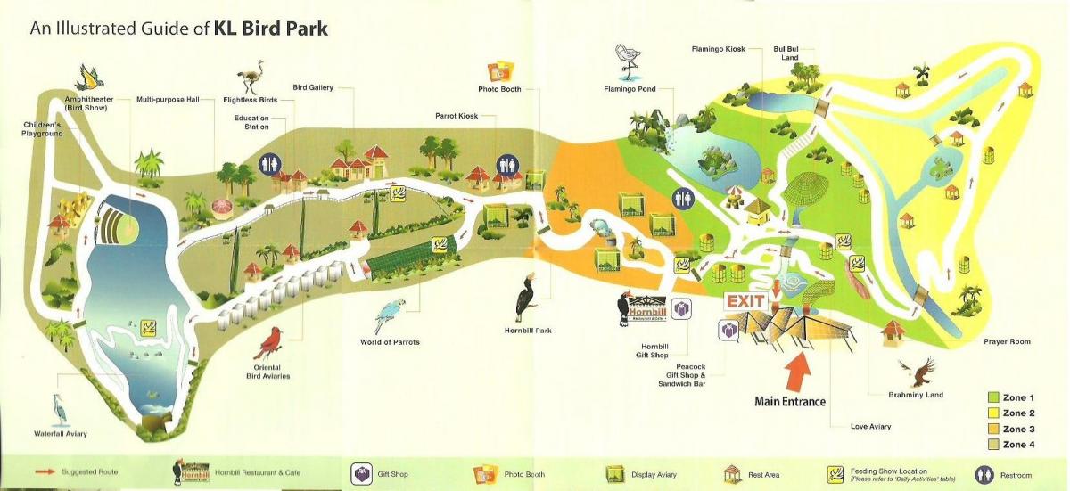 kuala lumpur bird park kartta
