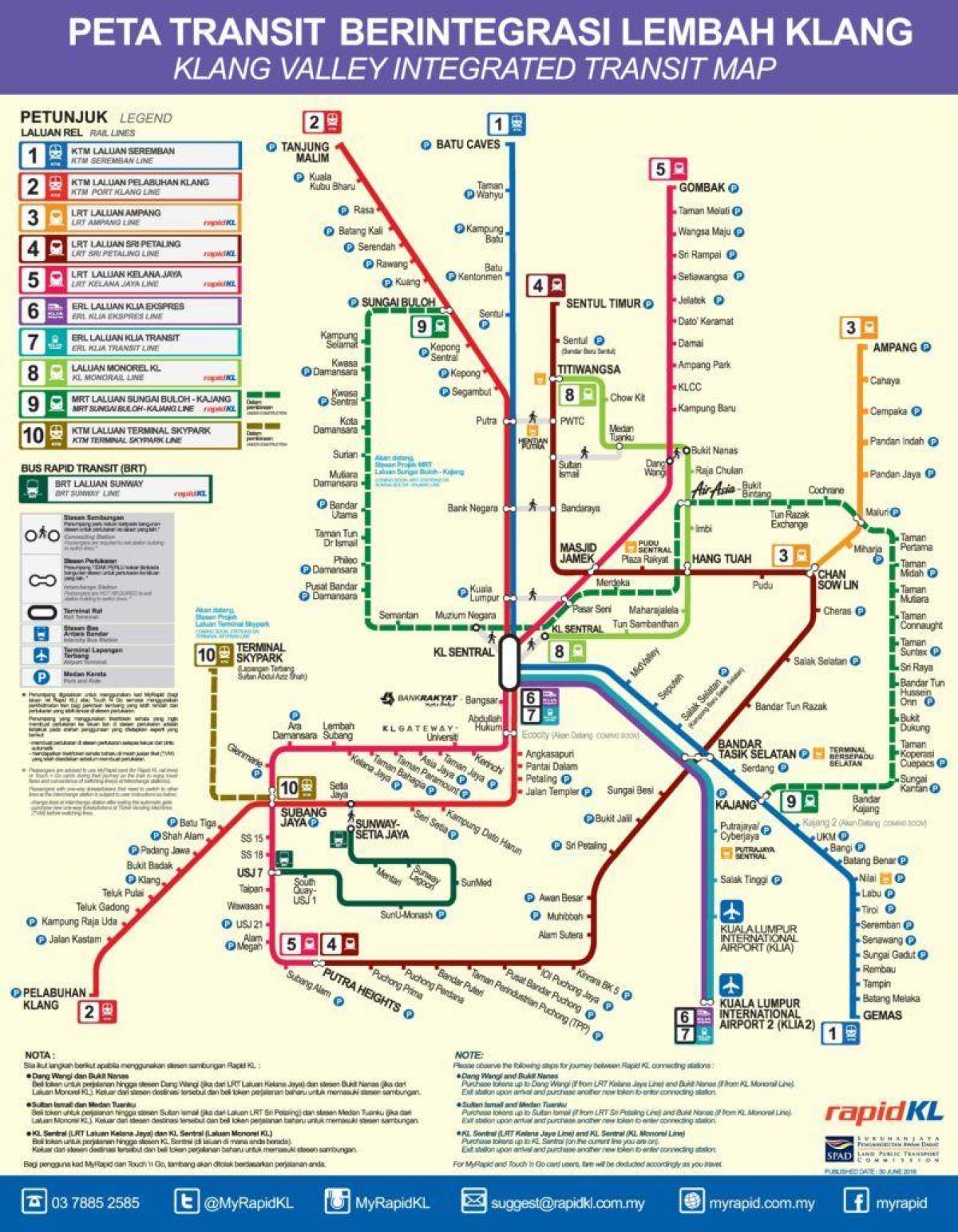 klang valley rail transit kartta