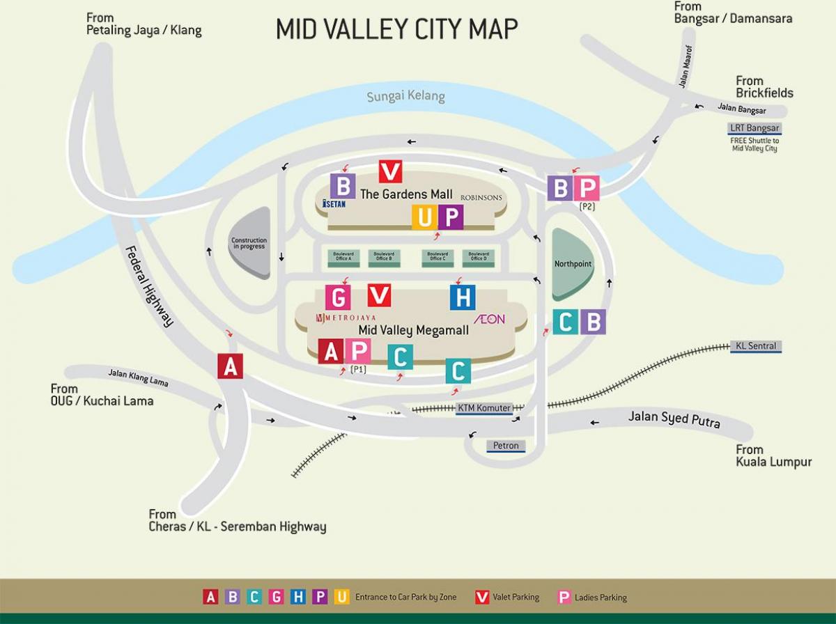 Kartta mid valley mall