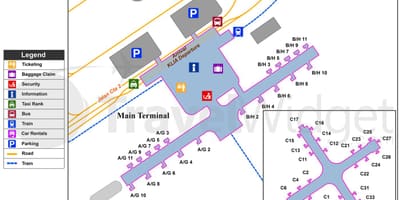 Kuala lumpur lentoaseman pääterminaalin kartta